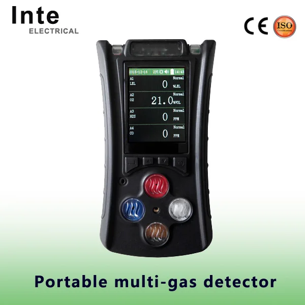 Inte factory price portable multi-gas detector LEL/CH4, CO, H2S, O2 gas sensor