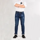 Abrasion and pinch on front pocket corner blue washed jeans suit to all season slim fit men's skinny jeans pants