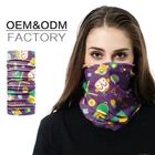 Tie Dye Sublimation Reflective Tubular Mask Neck Bandana Custom Printed