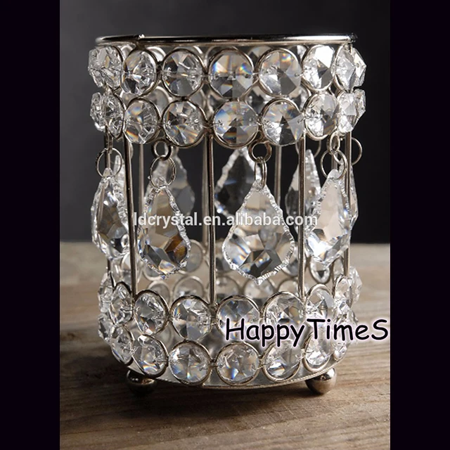 decoration crystal beaded bling votive candle holder tealight