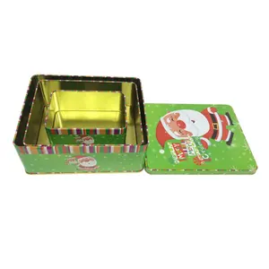 snowman rectangle christmas big gift metal tin box wholesale