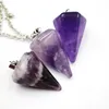 Wholesale Natural Amethyst Quartz hexagon Reiki Crystal Pendant