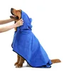 Custom bamboo terry microfiber dog cat pet bath bathrobe hooded towel