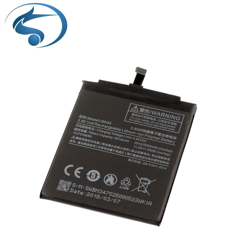 Original High Capacity Replacement Battery BM34 For Xiaomi Mi Redmi 5a Batteries Battery
Original High Capacity Replacement Battery BM34 For Xiaomi Mi Redmi 5a Batteries Battery