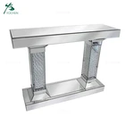Modern hallway mirrored floating crystal console table