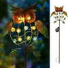 Metal Owl Solar LED Decorative Garden Lights Outdoor Solar Powered Owl