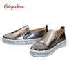 New Women's Fashion Flats Casual Comfortable Slip On Shoes Rhinestone Ladies Flat Platform Loafers