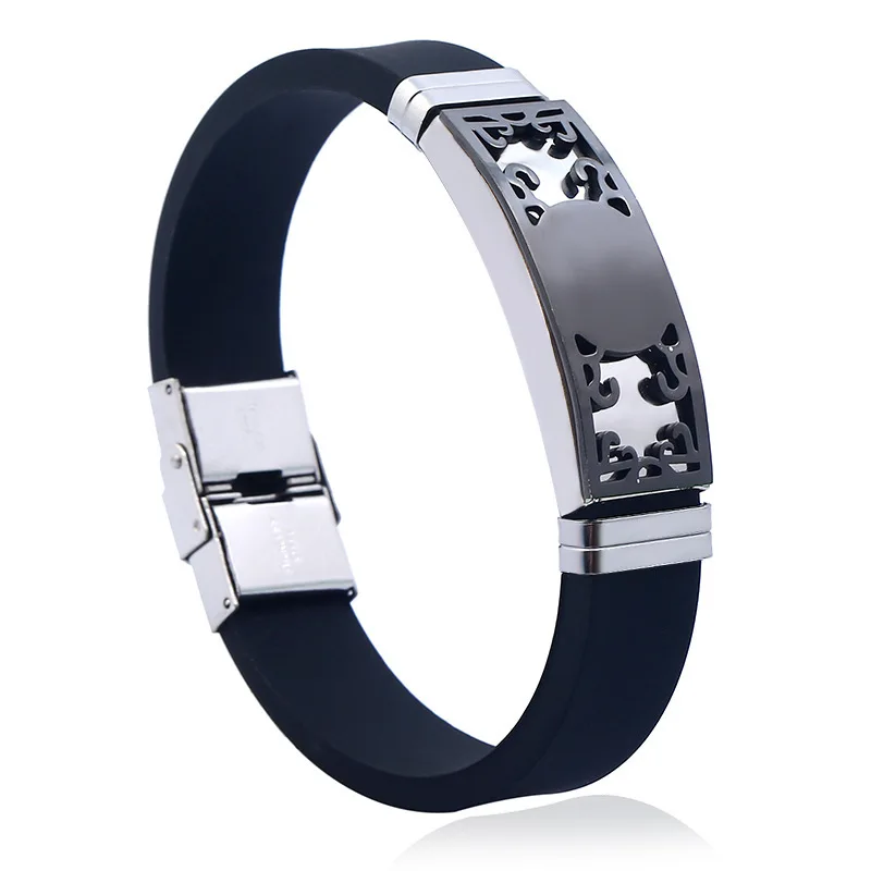 Stainless steel adjustable personalized plain plates jewelry children and men diabetes id silicone bracelet
Stainless steel adjustable personalized plain plates jewelry children and men diabetes id silicone bracelet