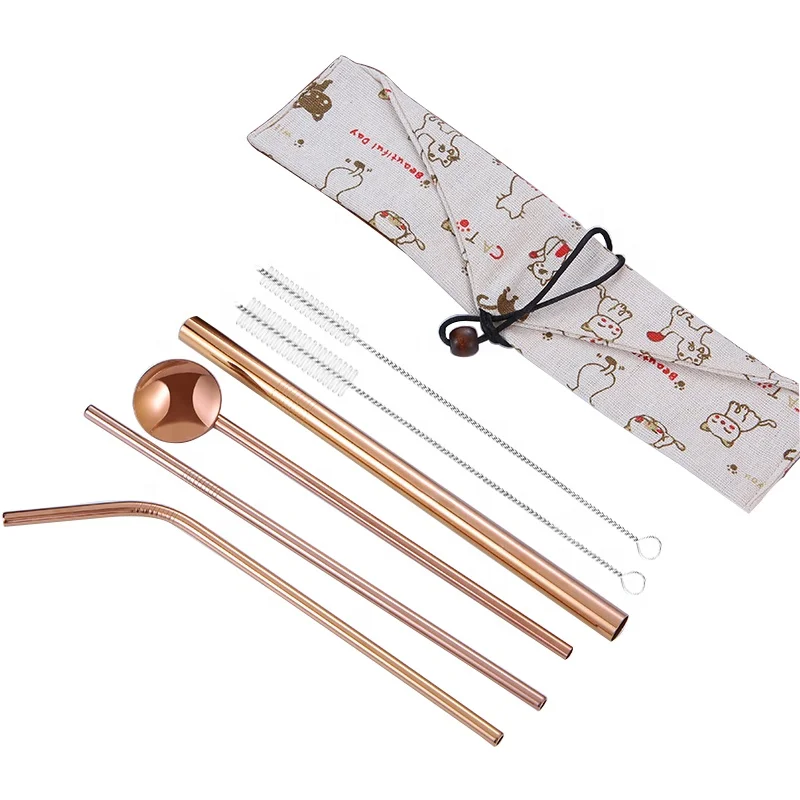 Rose gold straw set 18/8 stainless steel metal drinking straw wih cleaning brush, Silver;gold;rose gold;black;rainbow
Rose gold straw set 18/8 stainless steel metal drinking straw wih cleaning brush, Silver;gold;rose gold;black;rainbow