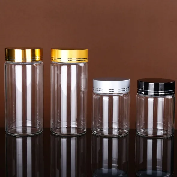 Glass Jar Lidded Jar Clear Screw Mouth Container Pickle Airtight Food Storage Glass Jar