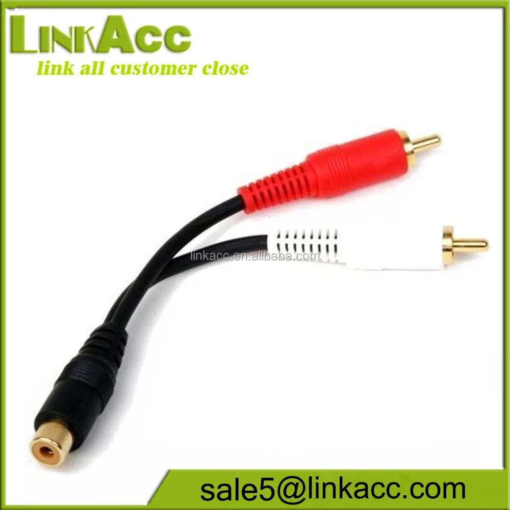 LKCL75 3.5mm Mini Jack to 2 Male RCA Plug Adapter Audio Y Cable - idealCable.net