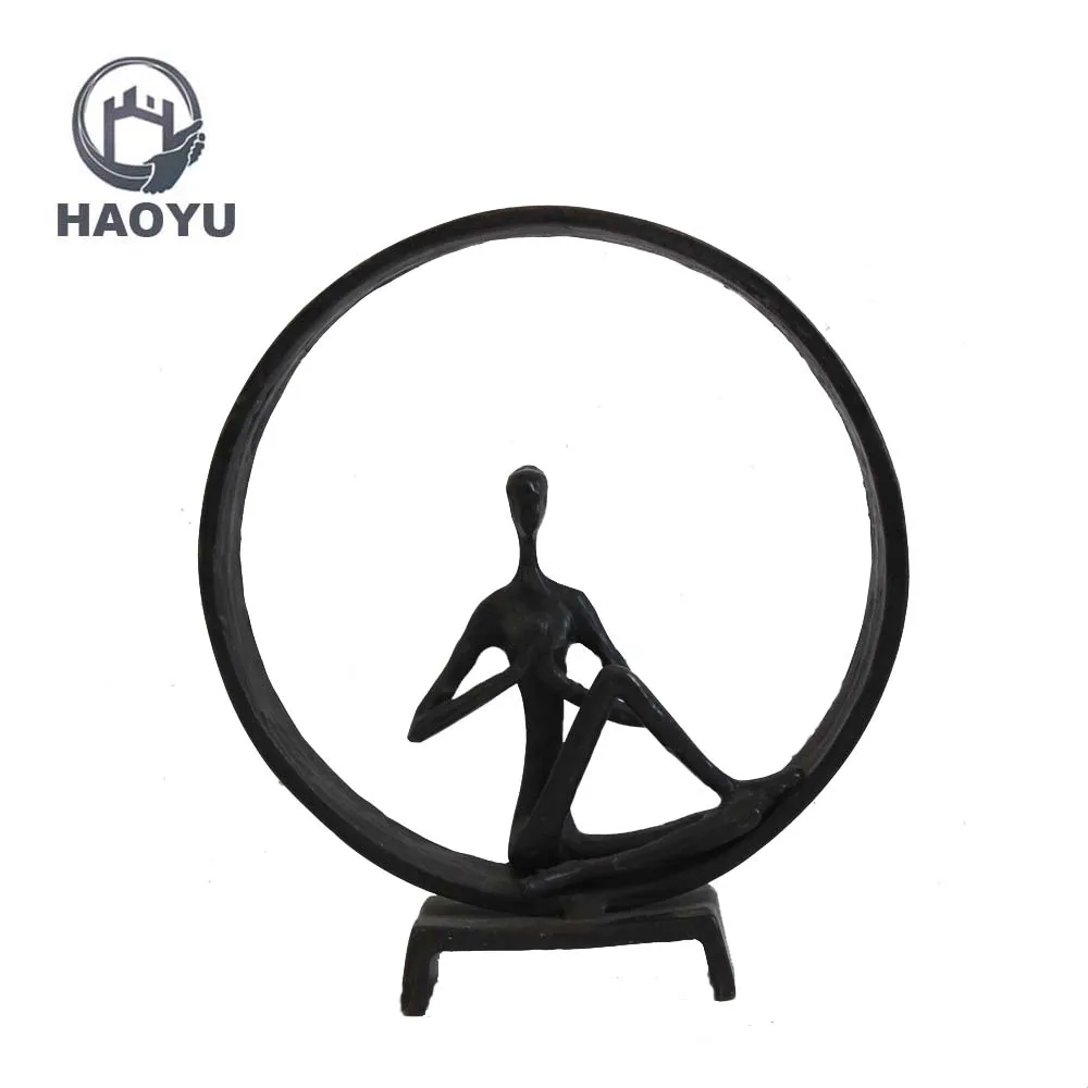 European cast iron circle women's yoga furniture home retro table decoration crafts living room bronze sculpture
European cast iron circle women's yoga furniture home retro table decoration crafts living room bronze sculpture