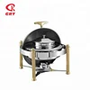 GRT-6506GH Wholesale Catering Equipment Brass Golden Stainless Steel Roll Top Chafing Dish For Soup