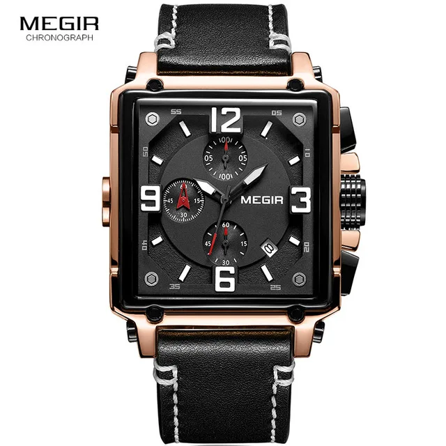 Megir mens Leather strap waterproof sport watches men Quartz wrist Watch relogio masculino 2096
Megir mens Leather strap waterproof sport watches men Quartz wrist Watch relogio masculino 2096