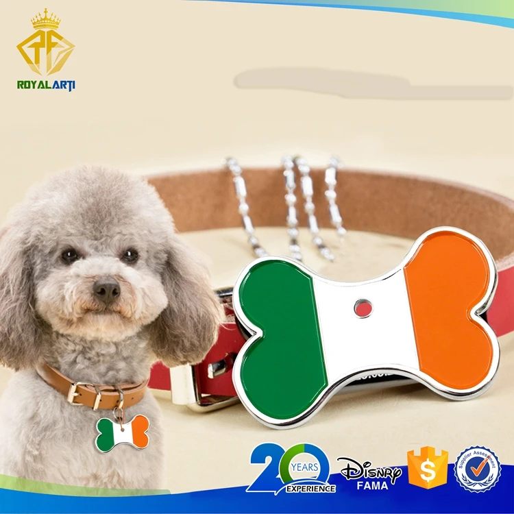 Popular Brass Ireland Flag Pet ID Tag for Dogs