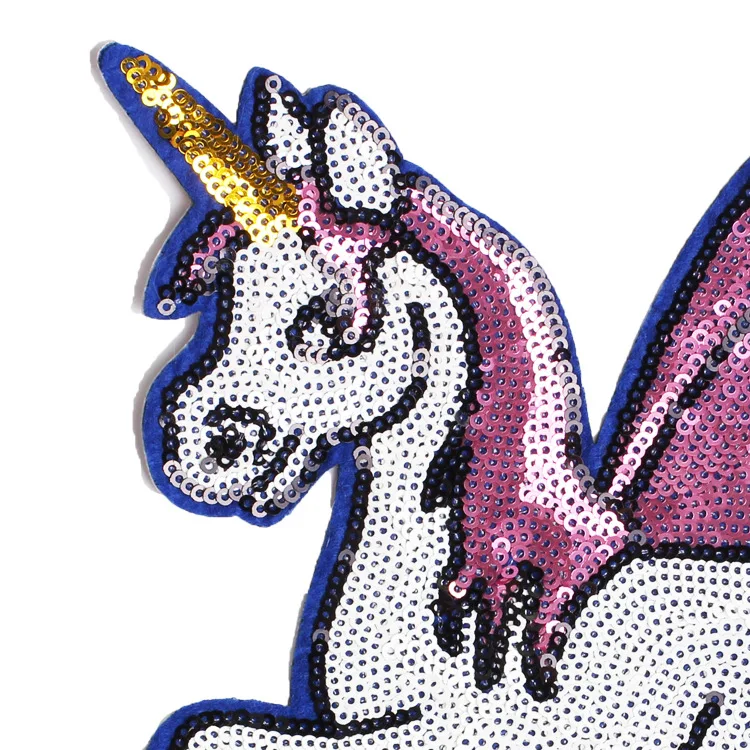 gugutree embroidery sequins big horse unicorn patch animal