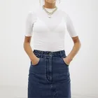 2019 new design white basic ladies plain round neck quick dry women slim fit t-shirt
