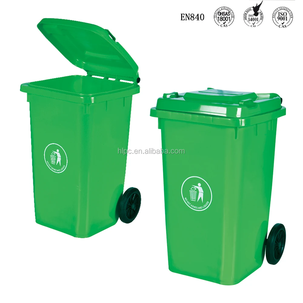 Hot for sale 80L plastic trash bin waste rubbish bin with wheels