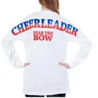 Cheerleader All star jersey Cheerleading Long Sleeve t shirt OEM plus size girls shirt