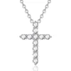 925 Sterling Silver diamond Zirconia classic jesus cross necklace pendant
