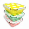 OEM service disposable aluminium food containers/tray/lunch box with foil coated paper lid for 650 ml