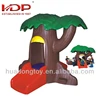 Children outdoor playground magic tree house slide, children plastic home outdoor playground