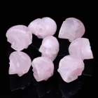 Natural and good quality Pink Rose Quartz gem stone carving skull, colorful skull heads,rock crystal skull carving