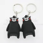 Kumamon key ring cartoon character keychains 3D cartoon promotional gifts pvc soft rubber couple key chain