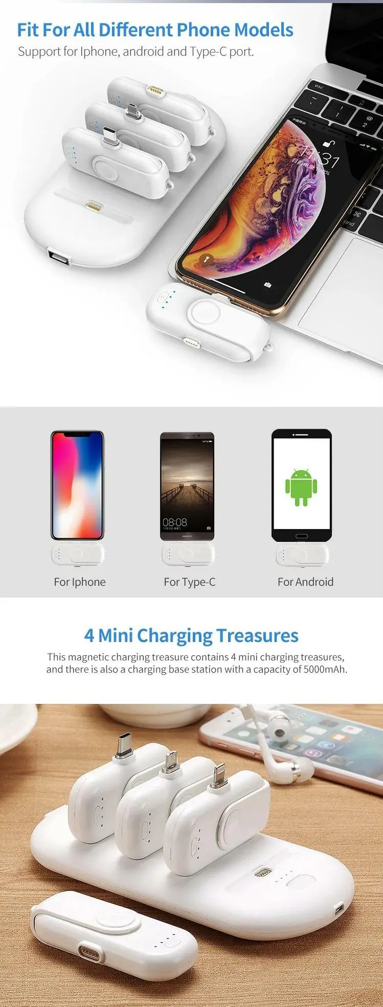 PWC-05 2019 trending products slim portable power bank for cell phone charger - ANKUX.COM