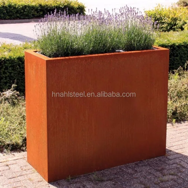 corten_steel_andes_trough_planter_with_lavendar