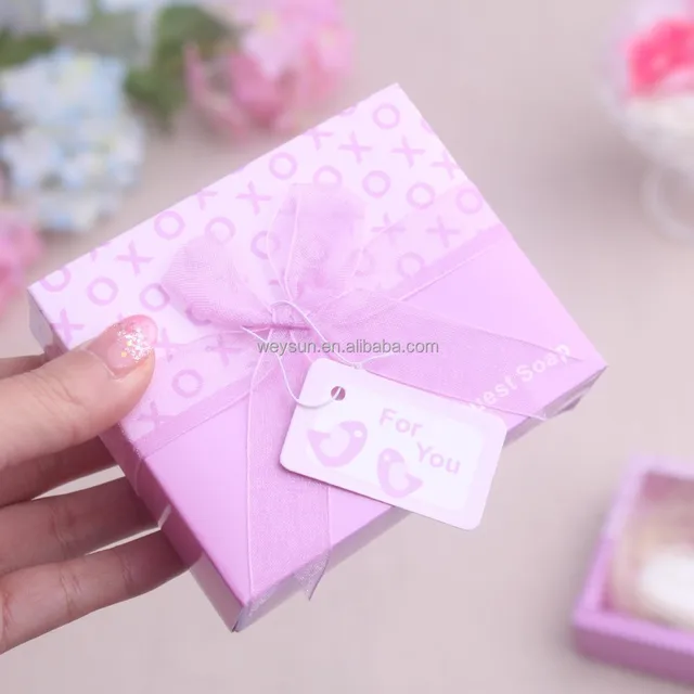 wedding and baby shower return gift white double heart scented