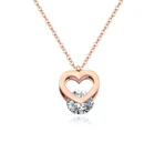 Korean Fashion Women Stainless Steel 18 K Gold Rose Gold Heart Choker Necklace