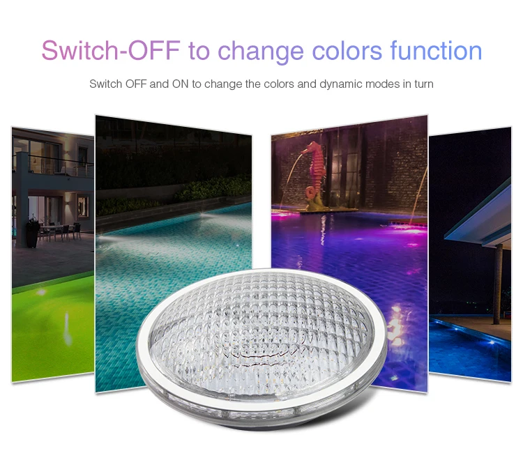 LoRa PAR56 underwater lamp RGB+CCT wireless remote control underwater swimming Pool light stainless steel IP68 DMX control - ANKUX.COM
