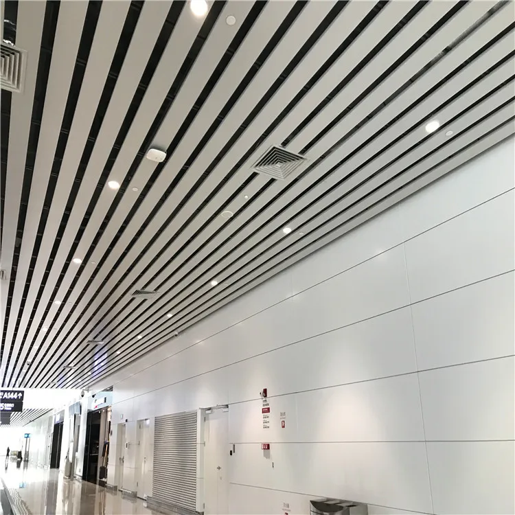 White Powder Coated Aluminum Strip Ceiling Aluminum False Ceiling