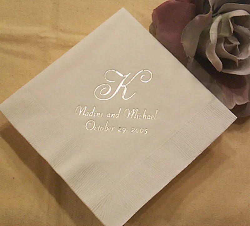 high quality washable wedding monogram linen napkin