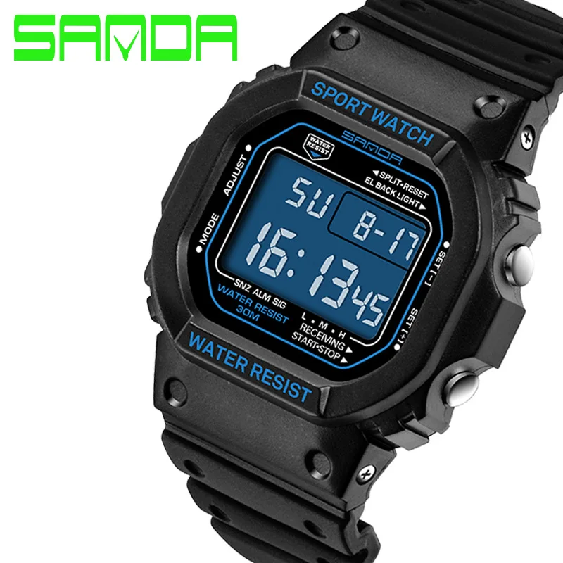

Sanda 329 Men's Sports Chronograph Calendar Fashionable Watch Waterproof Cheap Digital Watches For Mens, As picture