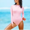 Privated Label 2019 New One Piece Thong Bikini Long Sleeve Swimwear Women Bathing Suit Swimming Wear Professional