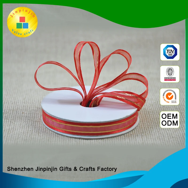 Wholesale color custom birthday organza small pack satin ribbon for gift packaging