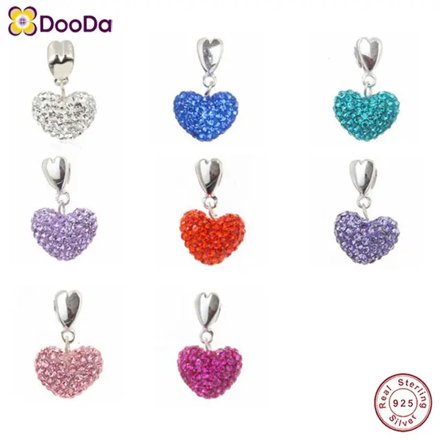 dooda jewelry 925 sterling siver austrian crystal pave heart