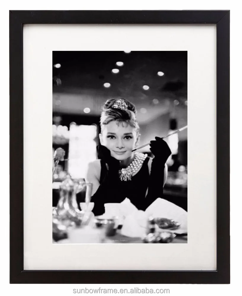Audrey Hepburn y Woman Wall Art Decor Printing Black White 8x10 11x14 Picture Frame With Mat For Decoration View 8x10 11x14 Picture Frame