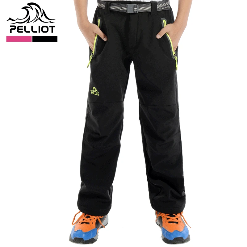 Pelliot outdoor child outdoor soft shell trousers casual waterproof windproof soft shell pants
