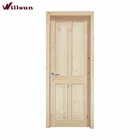 Clear Pine Wood 4 Panel Unfinished Interior Solid Wood Door