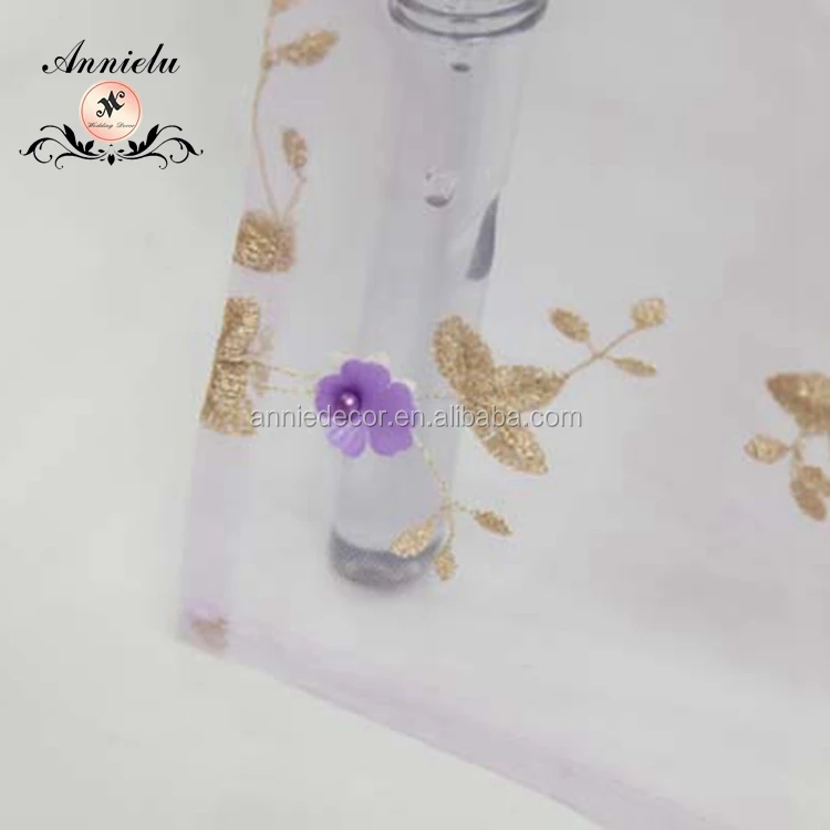 Fancy Pearl Embroidery Mesh Fabric Chiavari Protective Flower Wedding Chair Cover