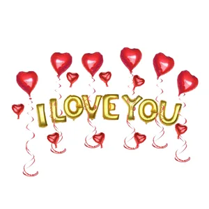 red heart 16 inch i love you letter foil balloon valentines day