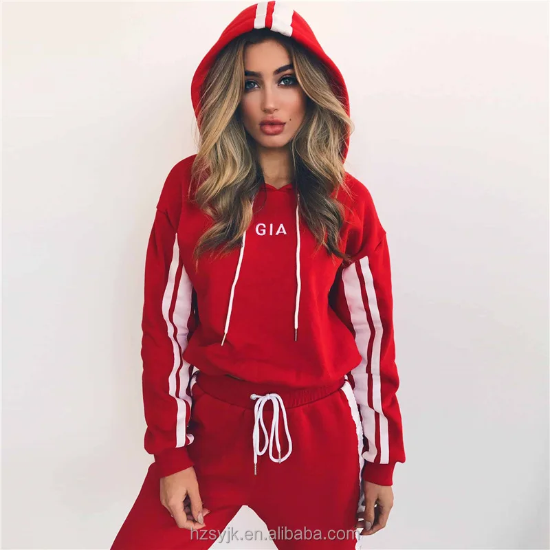 Wholesale custom high quality children adult girls women's street sport fashion style long sleeve 80%cotton 2 piece tracksuit, White red
Wholesale custom high quality children adult girls women's street sport fashion style long sleeve 80%cotton 2 piece tracksuit, White red