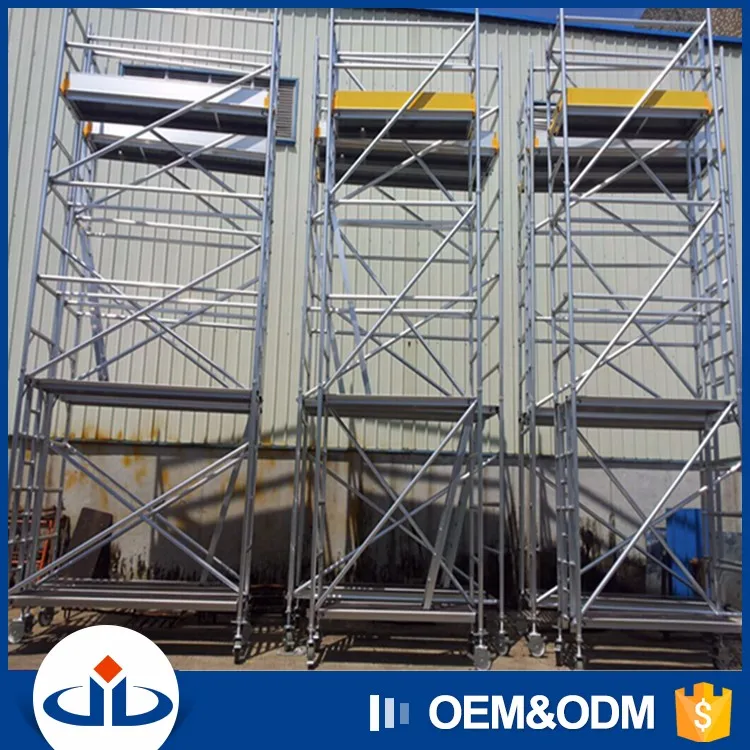 Hot mobile Scaffolding Tower 2 /10 Meter Aluminium Scaffold Tower