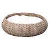Hand made round natural paper rope bed basket for cat dor pet sleep