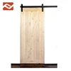 Z Brace V-Groove Pine Interior Stained Solid Wood Sliding Barn Door with Hardware