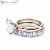 Tianyu gems popular 18k gold jewelry with 1 carat moissanite fashion style wedding ring set