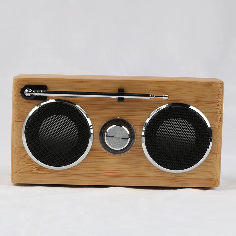 Custom logo factory eco friendly unique design bamboo custom fm bluetooth speaker - ANKUX.COM